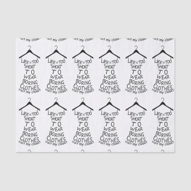 Visit My Closet White Tissue Paper Clothes (Front)