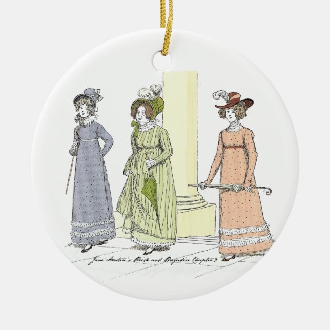Visit Netherfield Jane Austen Pride and Prejudice Ceramic Ornament (Front)
