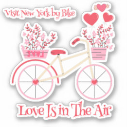 Visit New York by Bicycle Love Is In The Air Sticker