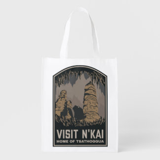 Visit N'kai Travel Poster Lovecraft Tsathoggua Grocery Bag