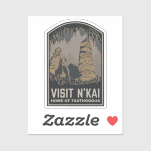 Visit N'kai Travel Poster Lovecraft Tsathoggua Sticker