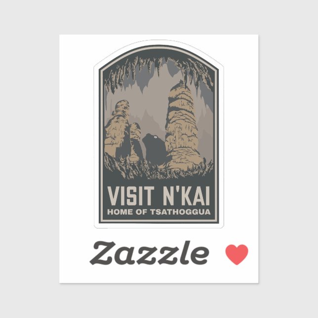 Visit N'kai Travel Poster Lovecraft Tsathoggua Sticker (Sheet)