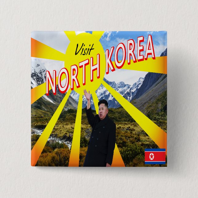 Visit North Korea Pinback Button (Front)