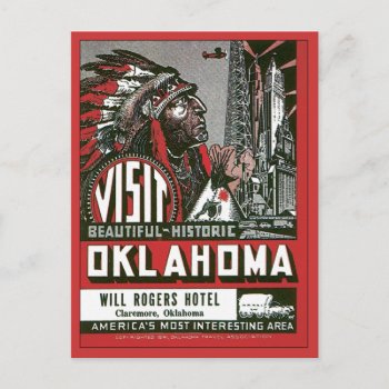 Visit Oklahoma Ok Usa Vintage Postcard by Trendshop at Zazzle