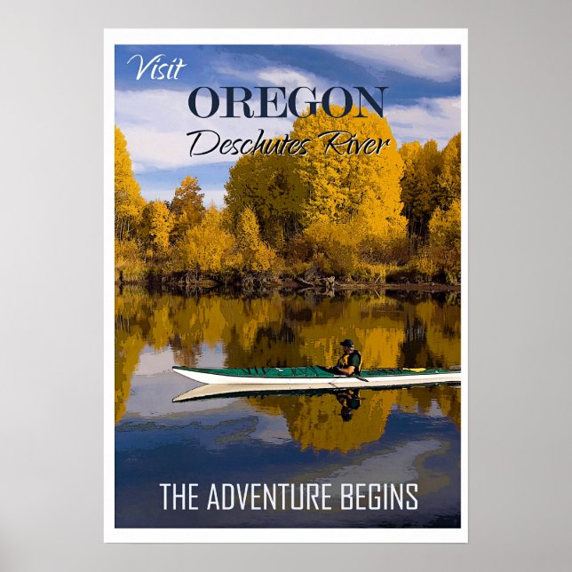 Visit Oregon, Deschutes River, Poster (Front)