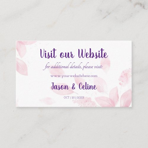 Visit our Website Wedding Card