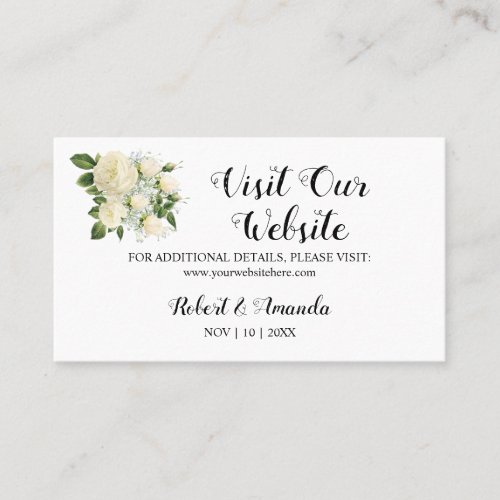 Visit our Website Wedding Insert Card