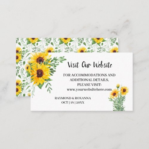 Visit our website Wedding insert card