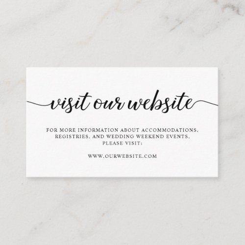 Visit Our Website Wedding Invitation Insert Card