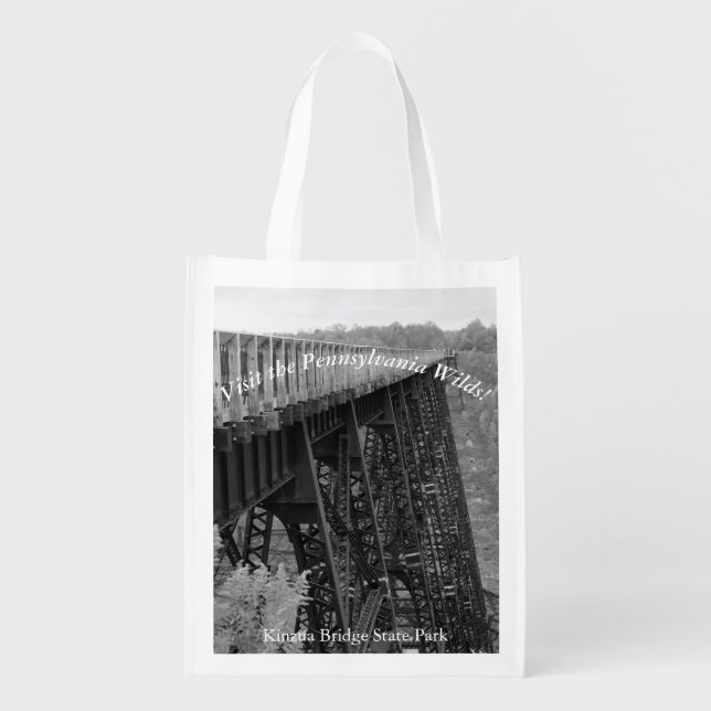 Visit PA Wilds Picturesque Kinzua Bridge Souvenir Grocery Bag (Front)