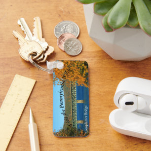 Visit PA Wilds Picturesque Souvenir Casey Bridge Keychain