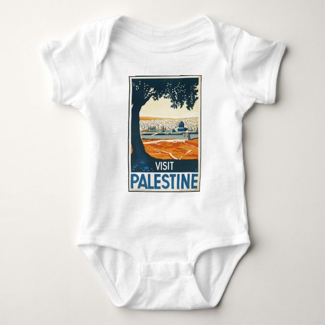 Visit Palestine Baby Bodysuit (Front)