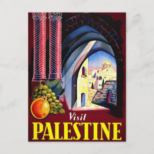 Visit Palestine Holy Land Vintage Travel Art Postcard
