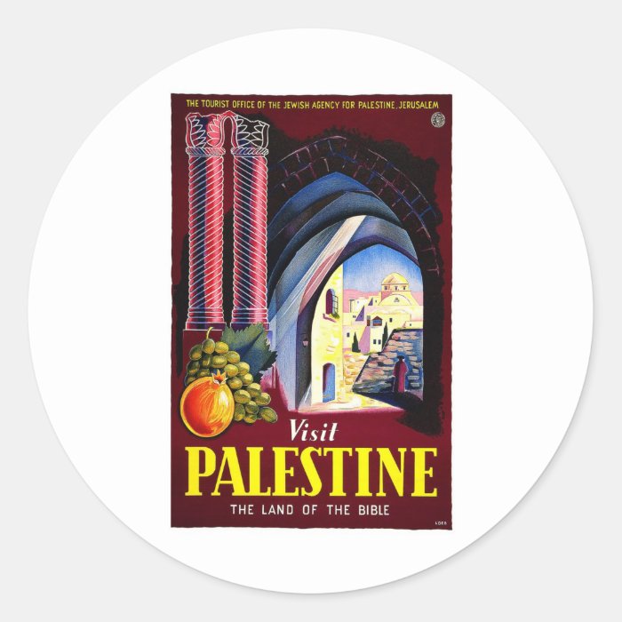 Visit Palestine Holy Land Vintage Travel Art Stickers