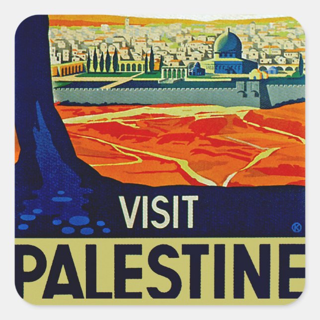 Visit Palestine Square Sticker (Front)