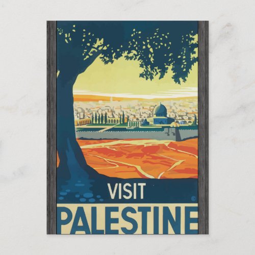 Visit Palestine Vintage Postcard