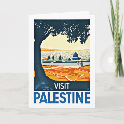 Visit Palestine Vintage Travel Holiday Card