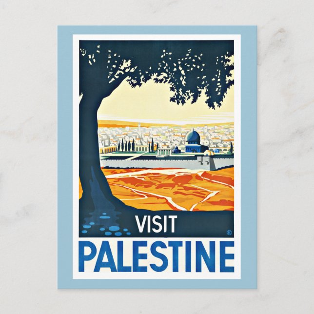 Visit Palestine Vintage Travel Postcard (Front)