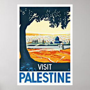 Visit Palestine Vintage Travel Poster