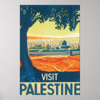 Visit Palestine Vintage Travel Poster