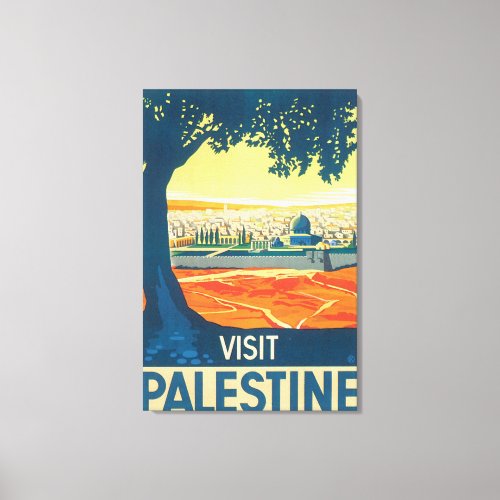 Visit Palestine Vintage Travel Poster Canvas Print