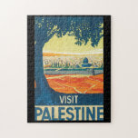 Visit Palestine Vintage Travel Poster Jigsaw Puzzle at Zazzle