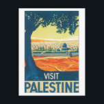 Visit Palestine Vintage Travel Poster Postcard<br><div class="desc">This product features Visit Palestine vintage travel poster artwork. 
 
 Like this design,  but you want to tweak it?  Just click on "Customize" to add text or adjust things to your liking.</div>