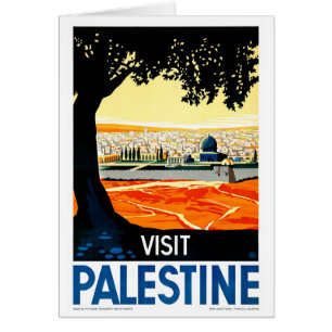 Visit Palestine Vintage Travel Poster Restored Cards
