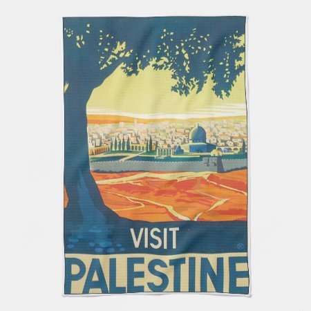 Visit Palestine Vintage Travel Poster Towel