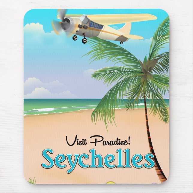 Visit Paradise! Seychelles travel poster Mouse Pad (Front)