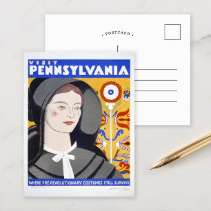 Visit Pennsylvania   Vintage Travel Postcard