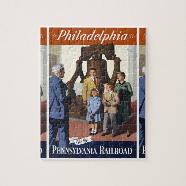 Visit Philadelphia on The Pennsylvania Railroad Jigsaw Puzzle (Vertical)