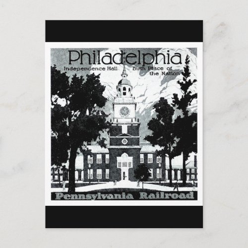 Visit Philadelphia on the Pennsylvania Railroad Postcard
