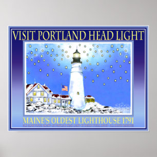 Visit Portland Head Light 1791 Poster