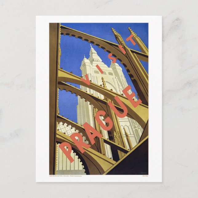 Visit Prague Czech Republic Postcard (Front)