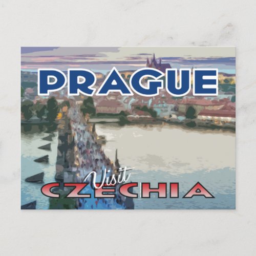 Visit Prague Czechia Postcard