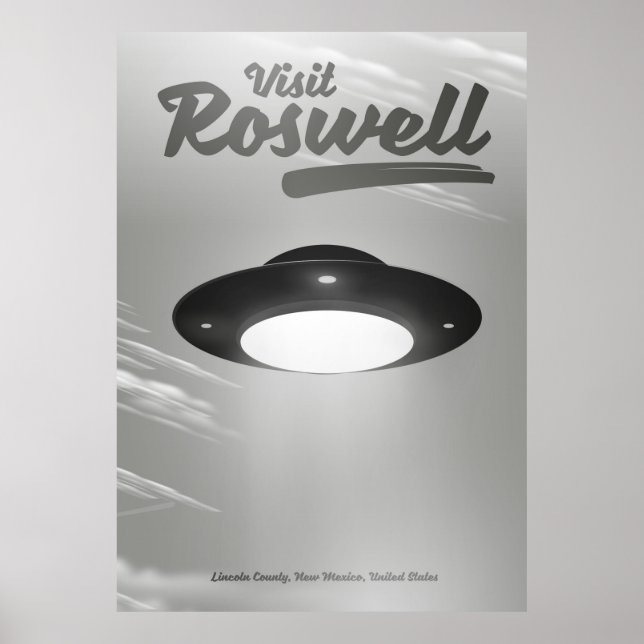 Visit Roswell UFO vintage poster (Front)