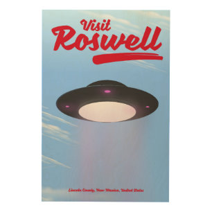 Visit Roswell UFO vintage poster Color