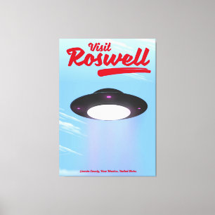 Visit Roswell UFO vintage poster Color Canvas Print