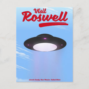 Visit Roswell UFO vintage poster Color Postcard
