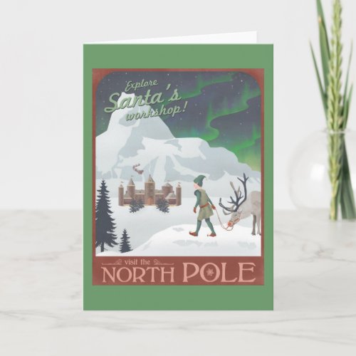 Visit Santas workshop at the North Pole Holiday Card