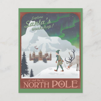 Visit Santa's workshop at the North Pole: postcard