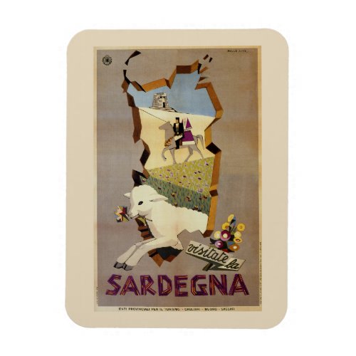 Visit Sardinia vintage Italian travel ad Magnet