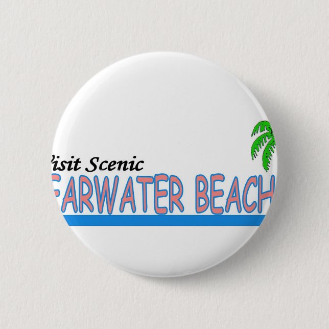 Visit Scenic Clearwater Beach Pinback Button (Front)