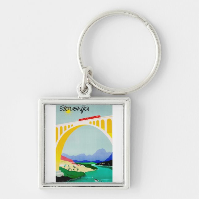 Visit Slovenia Green, Boutique, Diverse Keychain (Front)