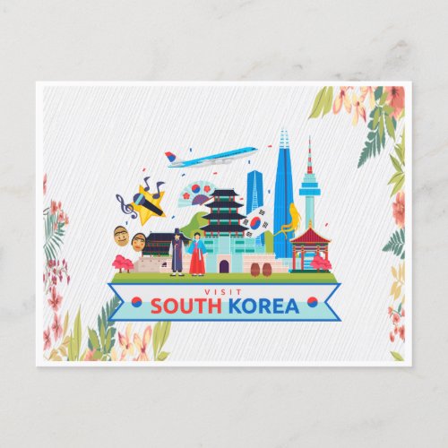 Visit South Korea Postcard