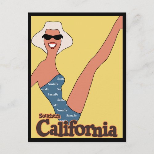 Visit Southern California by Train vintage travel Postcard