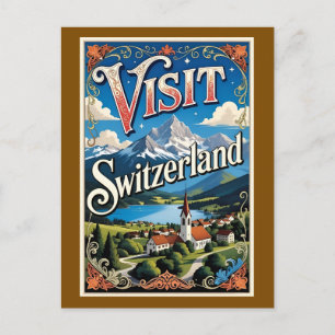 Visit Switzerland travel poster Postcard