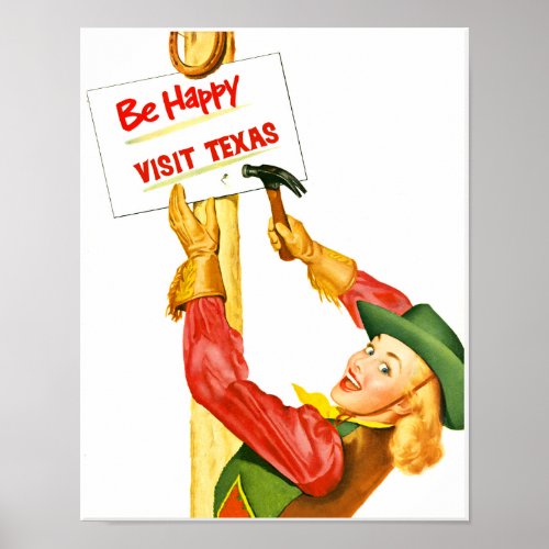 Visit Texas travel poster