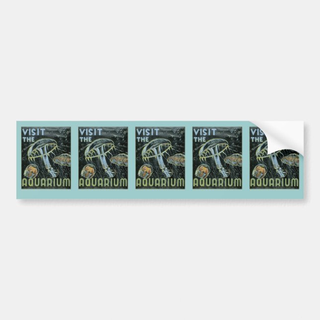 Visit the Aquarium - WPA Poster - Bumper Sticker (Front)